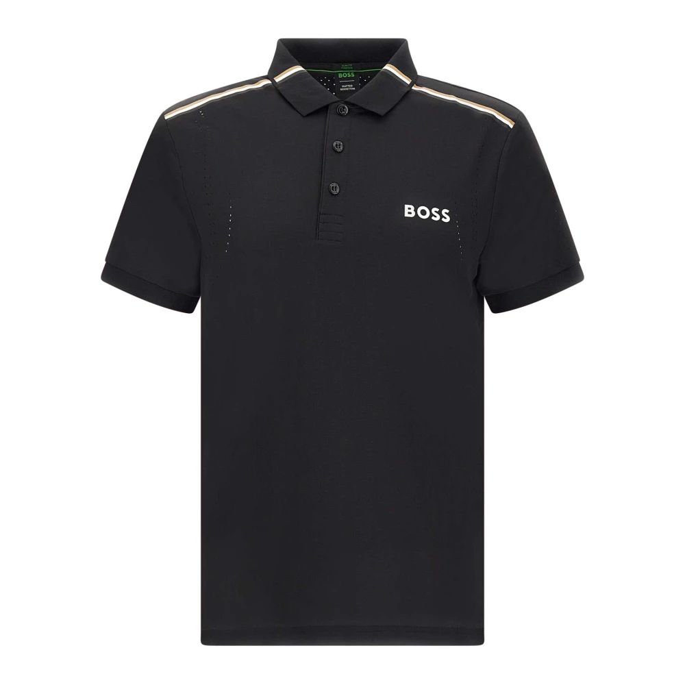 Hugo Boss Heren Polo Shirt Zwart Slim Fit Black Heren
