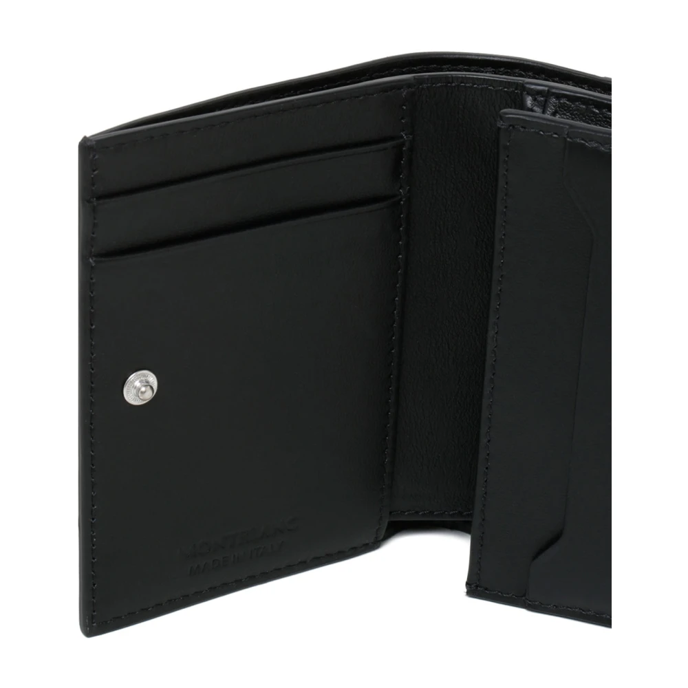 Montblanc Zwarte leren ritssluiting portemonnee met embleem Black Heren