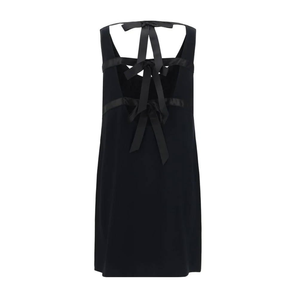Prada Mouwloze Mini Jurk met Kralen Detail Black Dames