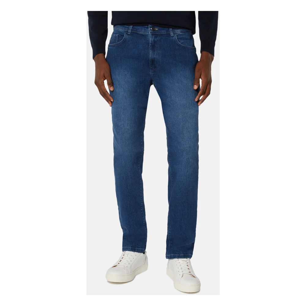 Boggi Milano Medium Blue Stretch Denim Jeans Blue Heren