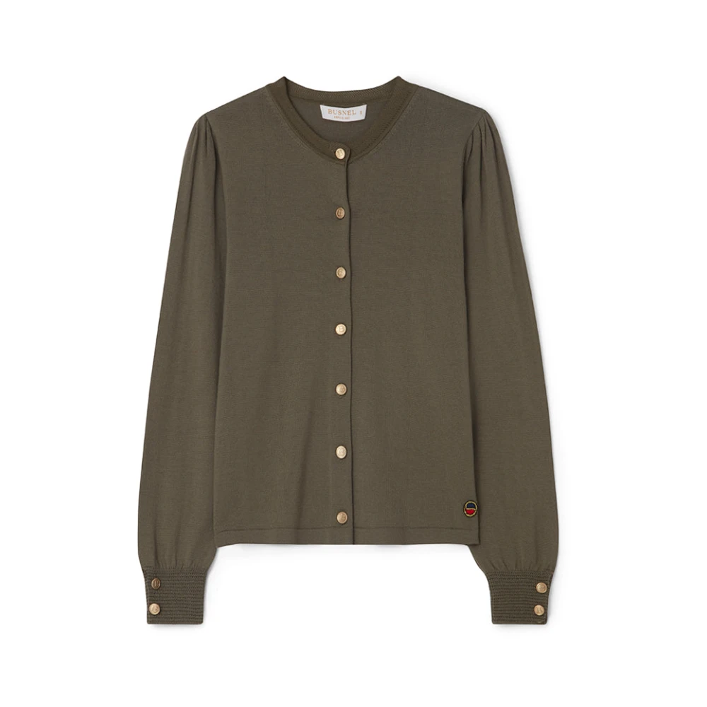 Busnel Gouden Knoop Cardigan Green Dames