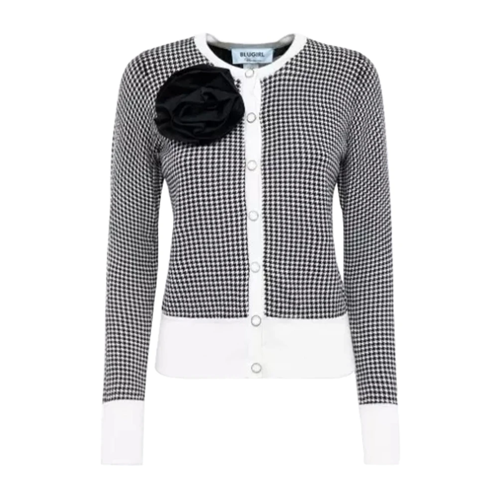 Blugirl Geruite Vest met Roos Black Dames