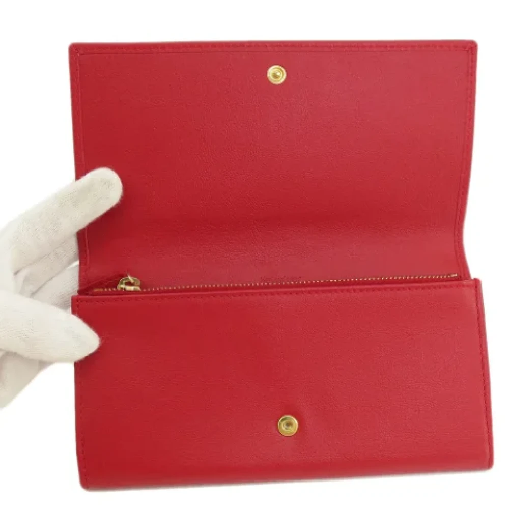 Saint Laurent Vintage Pre-owned Leather wallets Red Dames