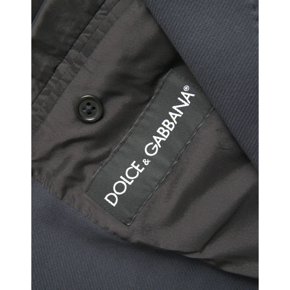 Dolce & Gabbana Donkerblauwe Single Breasted Katoenen Blazer Blue Heren