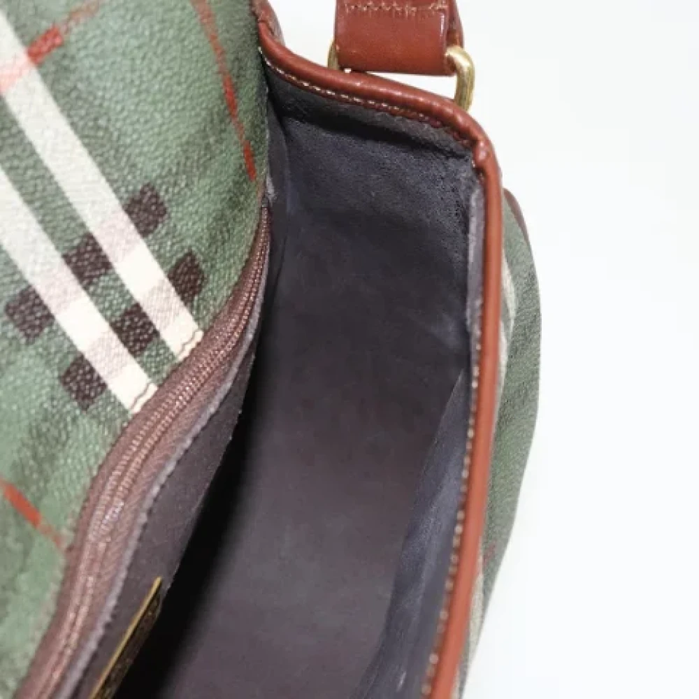 Burberry Vintage Pre-owned Canvas shoulder-bags Green Dames