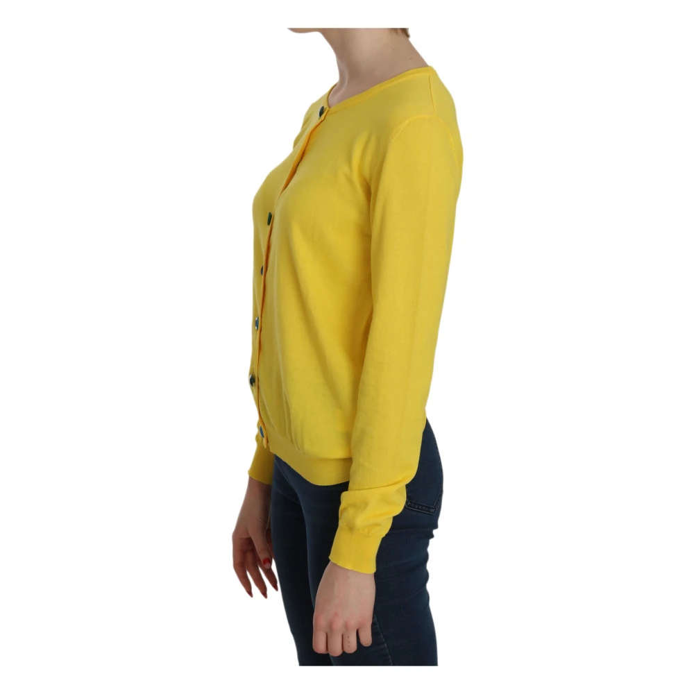 Jucca Gele Katoenen Knopen Sweater Yellow Dames
