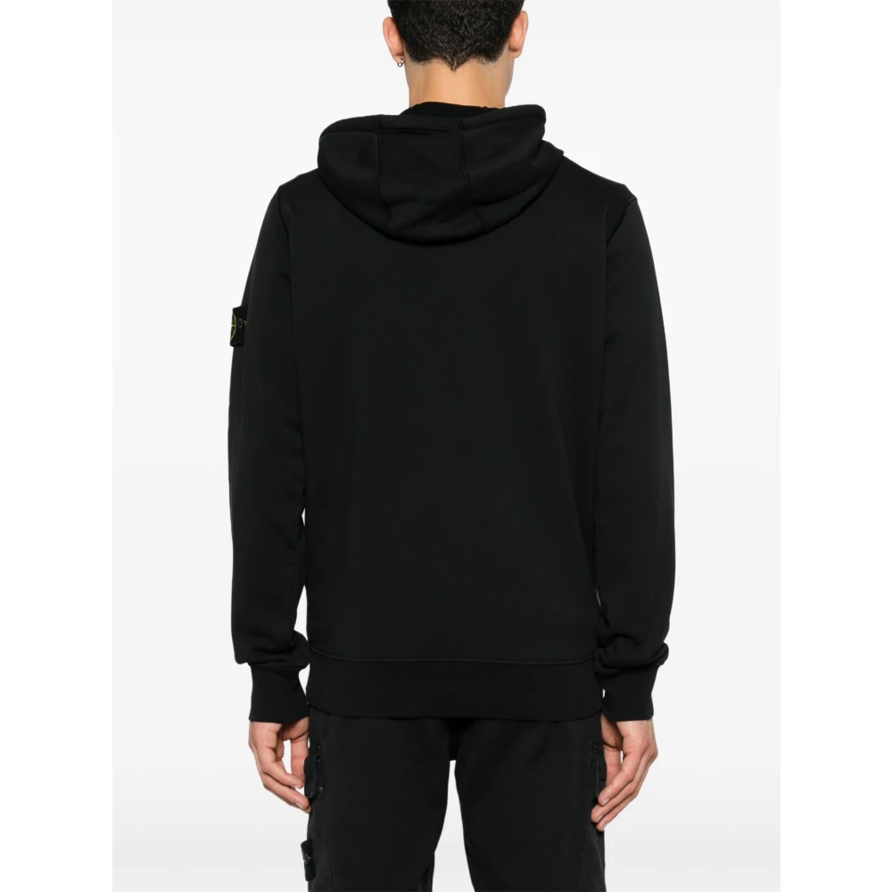 Stone Island Full Zip Hoodie met Capuchon Black Heren