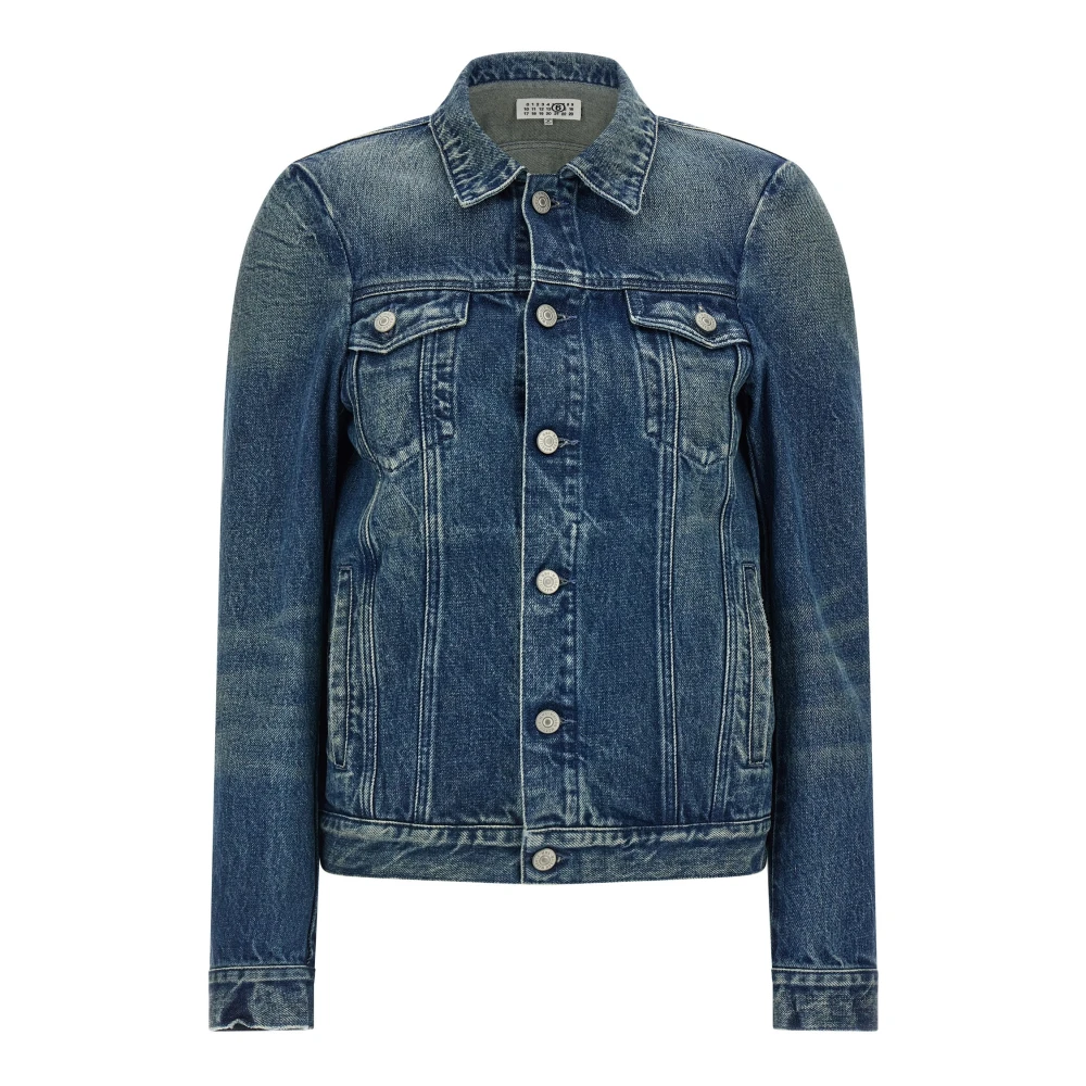 Mm6 Maison Margiela Women's Blue Stone-Washed Denim Jacket - Denim Jackets - Xs - Jackets