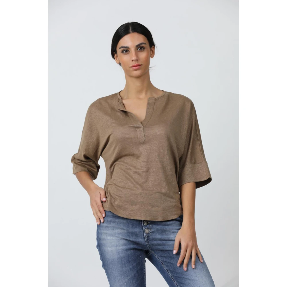 Gran Sasso Stijlvolle Maglia Shirt Beige Dames