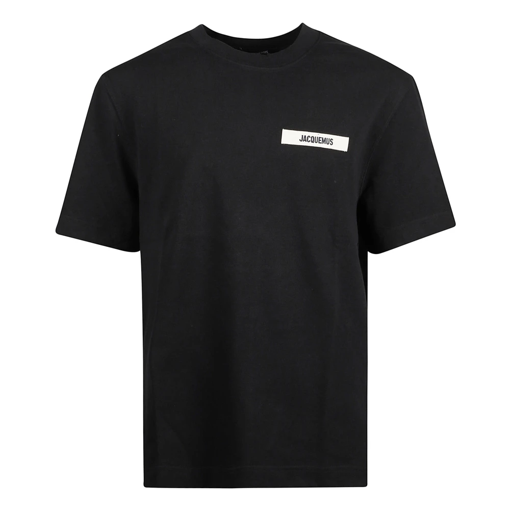 Jacquemus Black T-Shirts, Male, S, Le T-Shirt Gros Grain