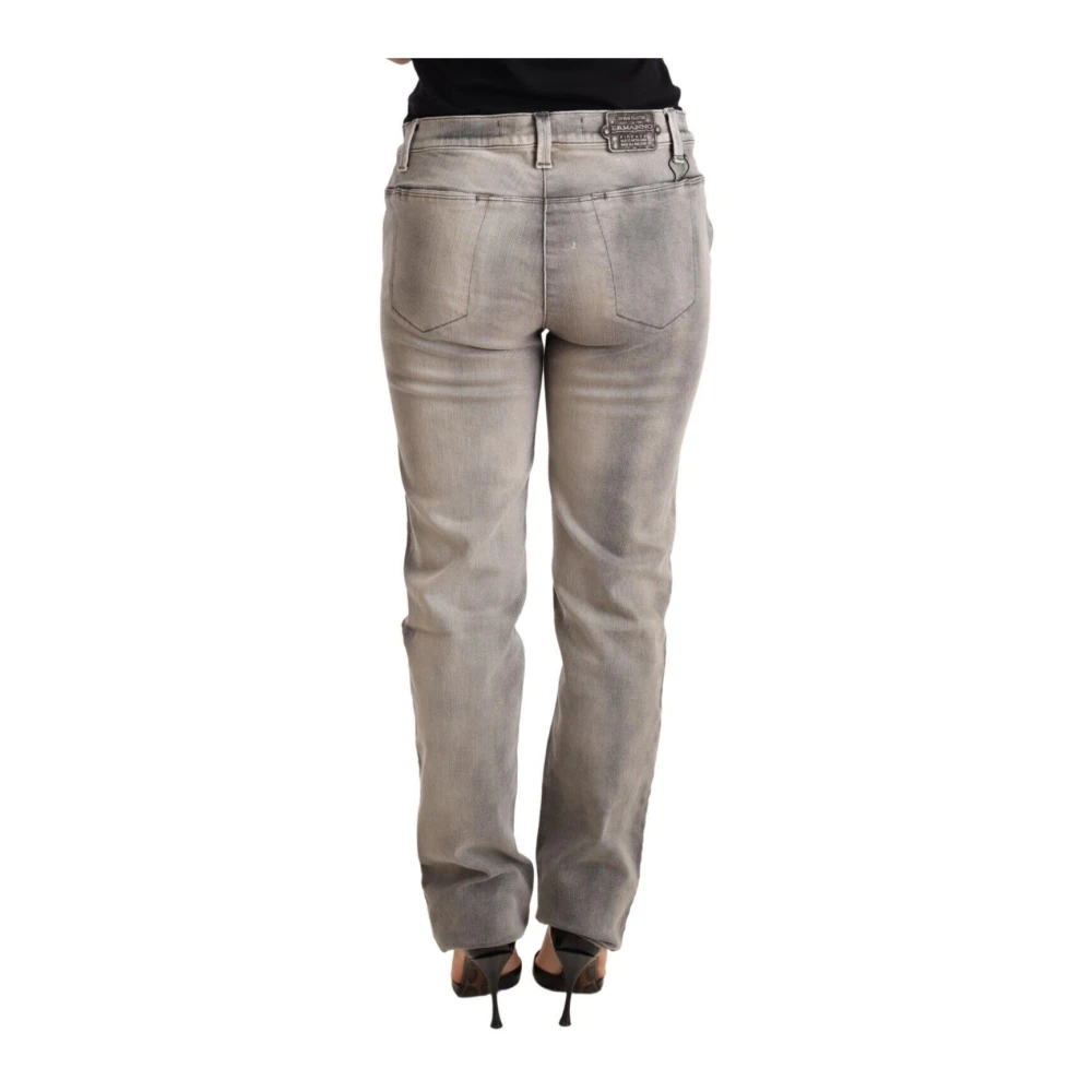 Ermanno Scervino Grijze Gewassen Lage Taille Skinny Jeans Gray Dames