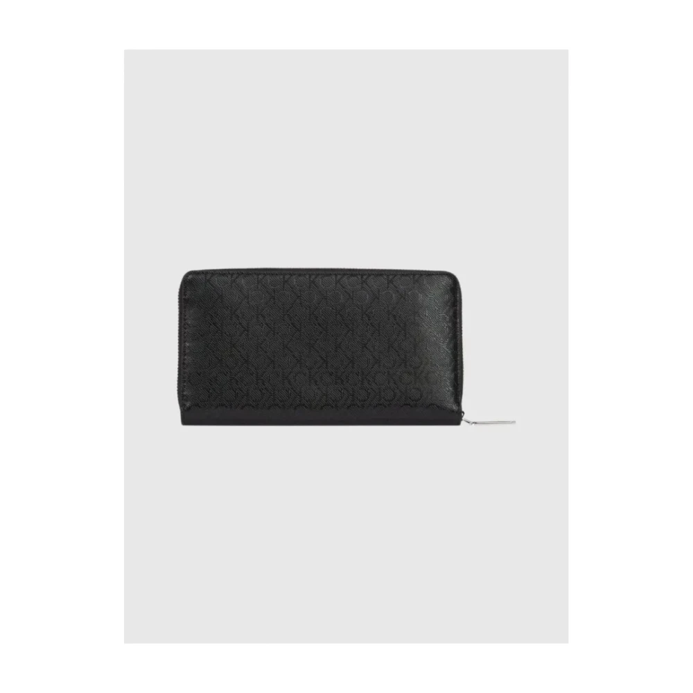 Calvin Klein Monogram PU Leren Portemonnee Zwart Black Dames