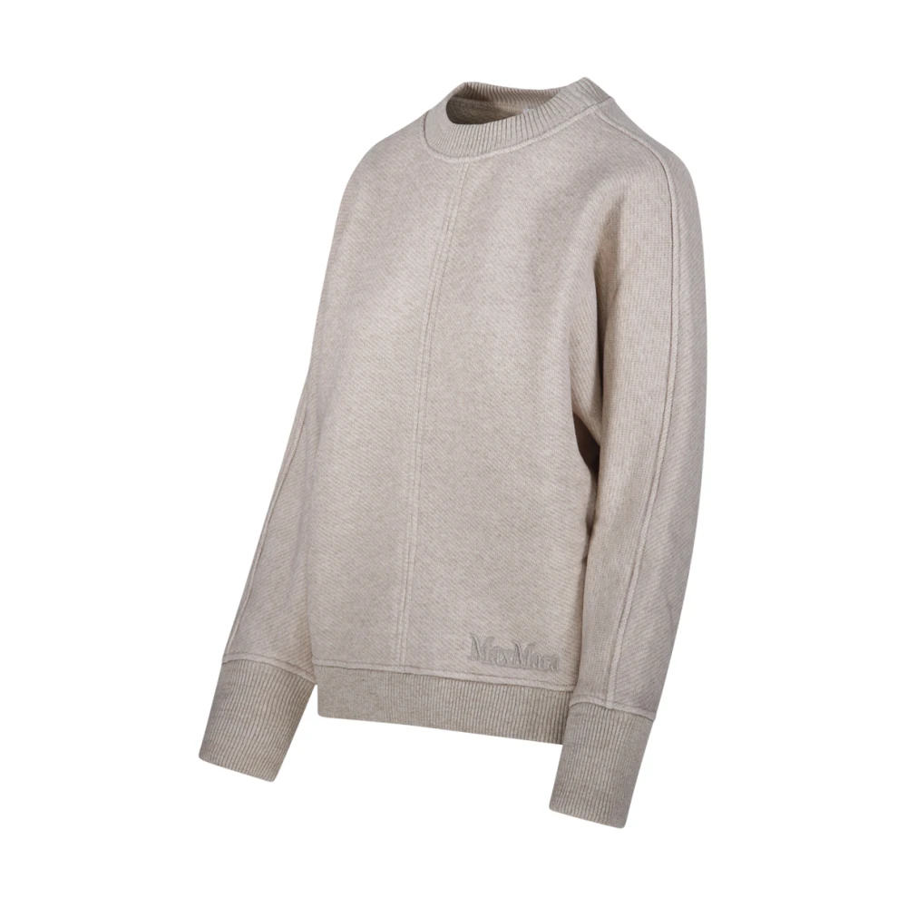 Max Mara Ronde Hals Sweatshirt in Albino Beige Dames