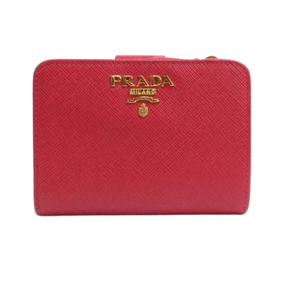 Prada Vintage Pre-owned Leather wallets Red Dames