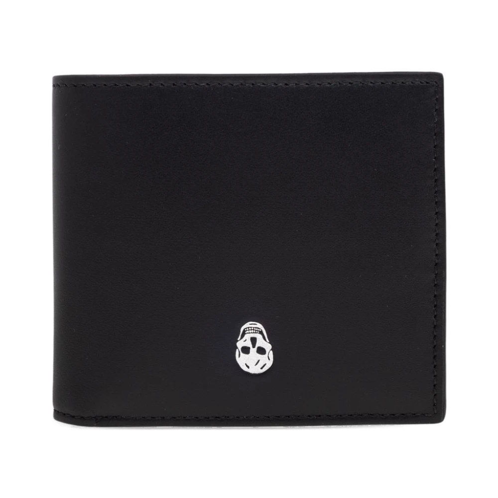 Alexander Mcqueen Men's Black Wallets & Cardholders, One Size, Skull Motif Bi-Fold Wallet