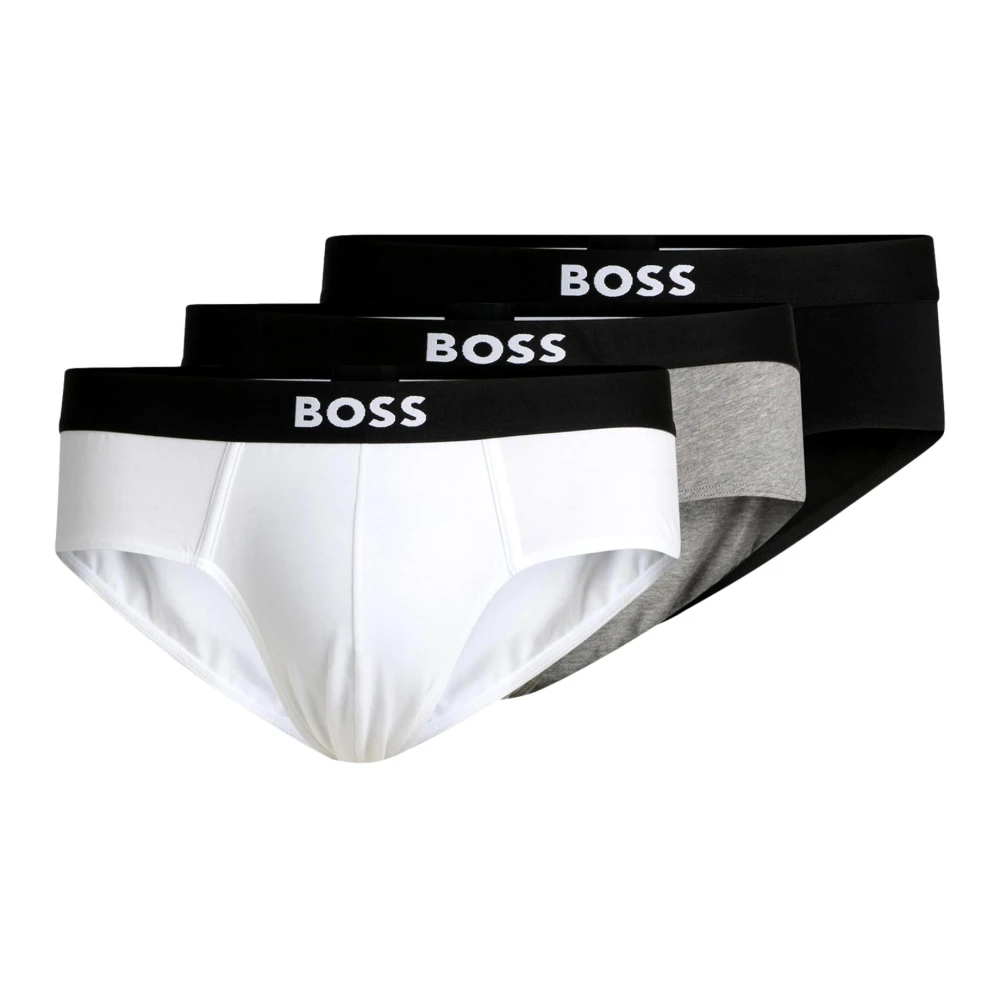Hugo Men's Multicolor Stretch Cotton Logo Waistband Hip Briefs Pack Of 3 - Underpants - S - Underwear