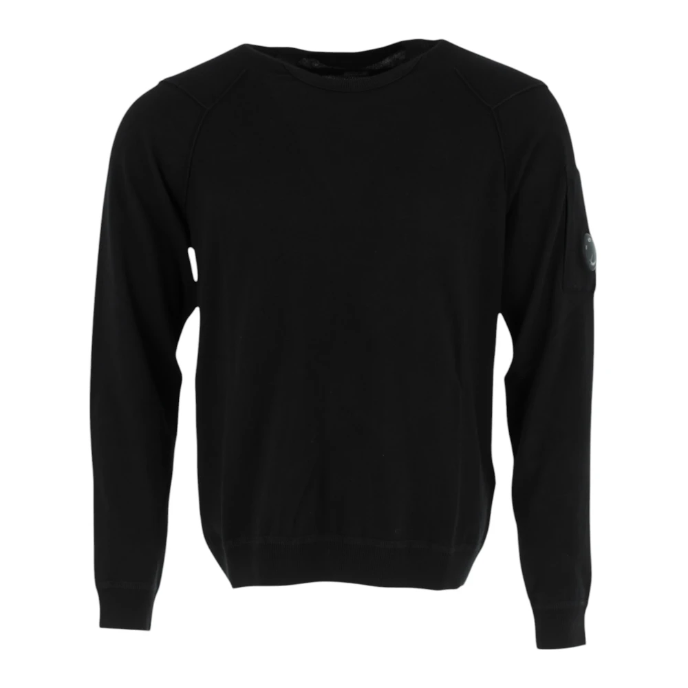 C.P. Company Zwarte Gebreide Truien met Ronde Hals Black Heren