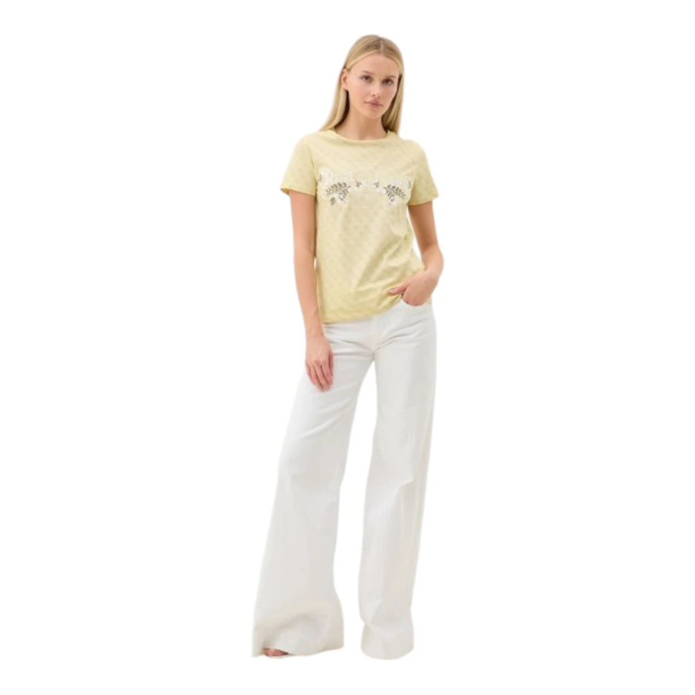Guess Korte Mouw T-shirt Yellow Dames