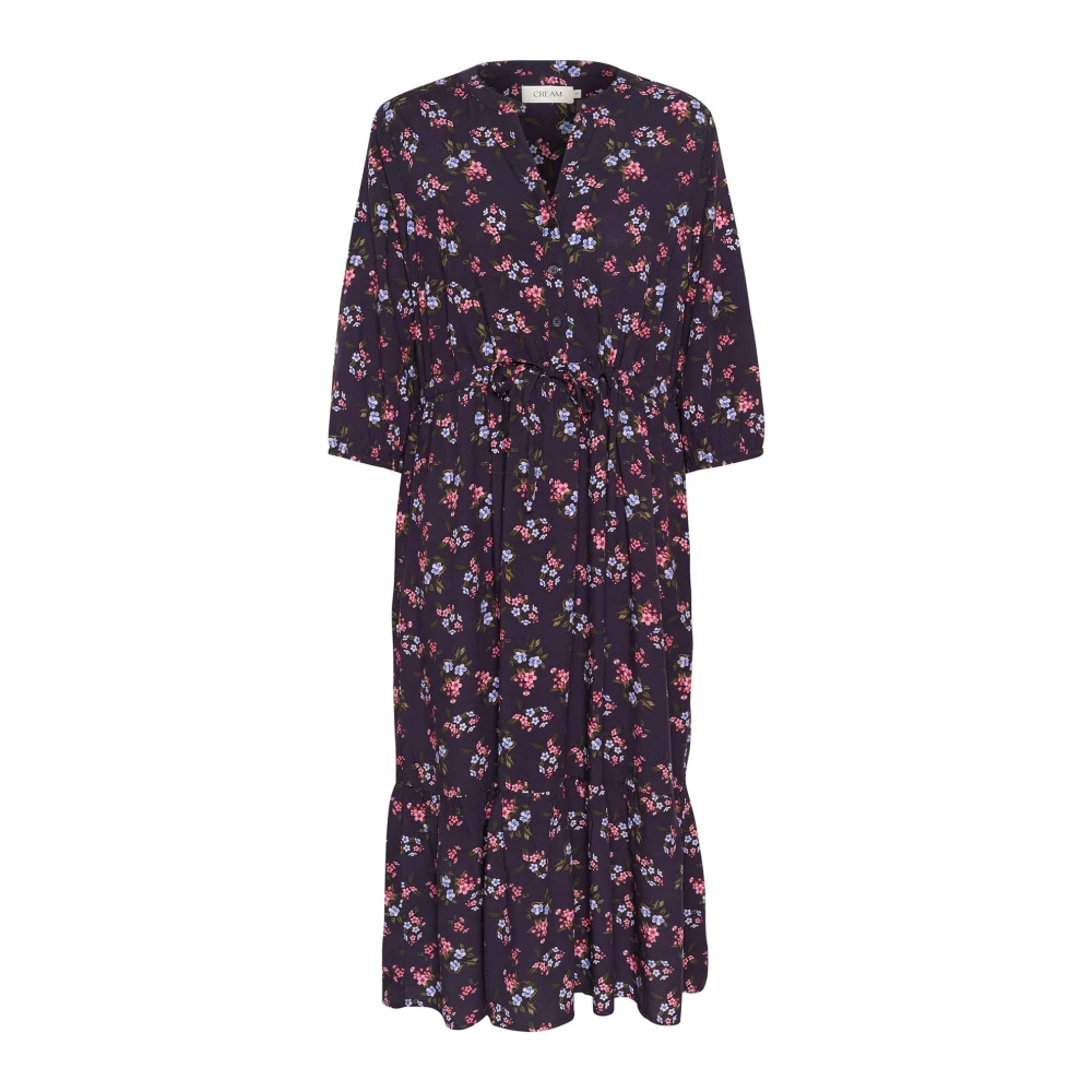 Cream Women's Black Midi Dresses, Xl, Pink And Blue Flowers Dress