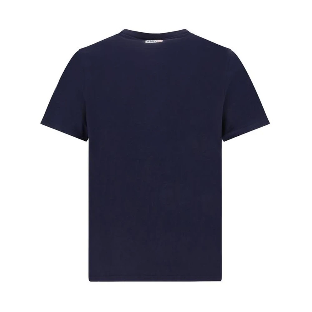Autry Monogram Patch Katoenen T-shirt Blue Heren
