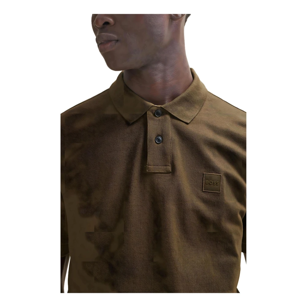 Boss Groene Button-Fastening Polo Shirt Green Heren