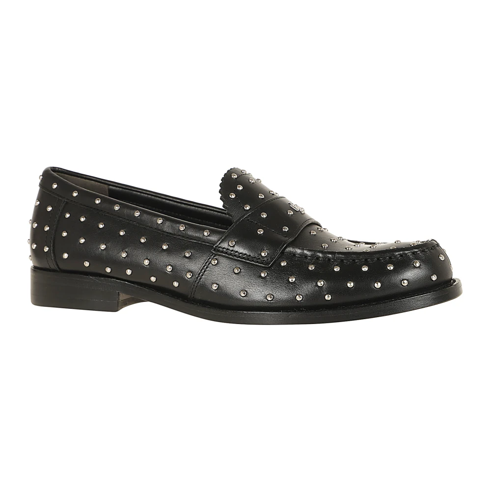 TORY BURCH Zwarte leren loafers elegante stijl Black Dames