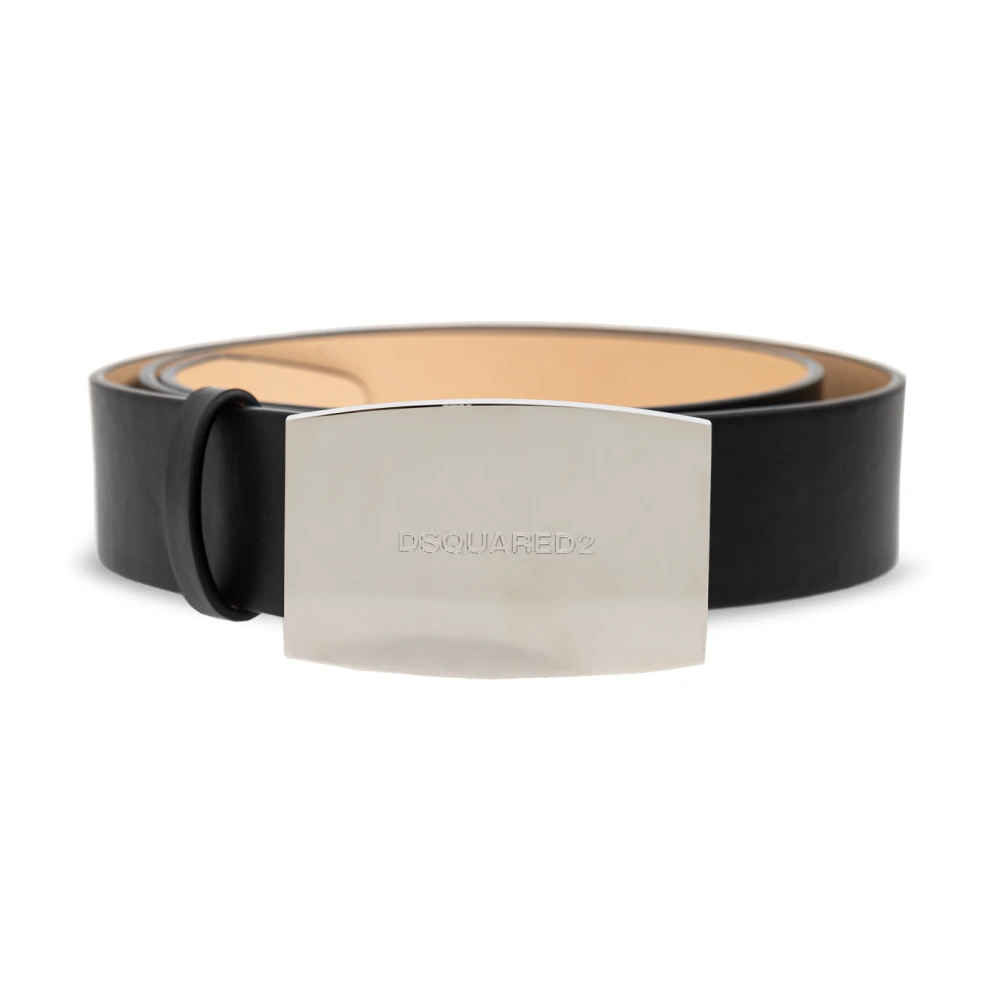 Dsquared2 Men's Black Belts, 100 Cm, Leather Belt