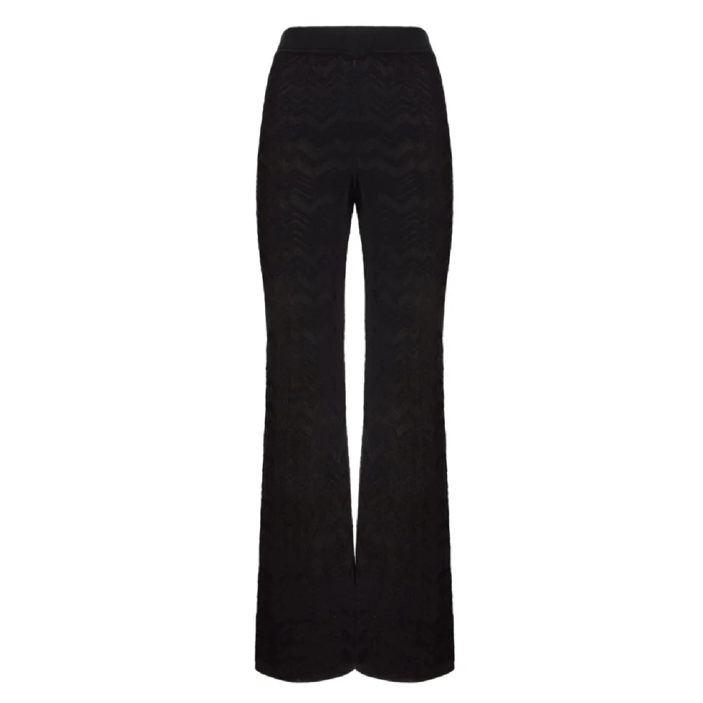Missoni Women's Black Wide Leg Trousers - Wide Trousers - L - Trousers