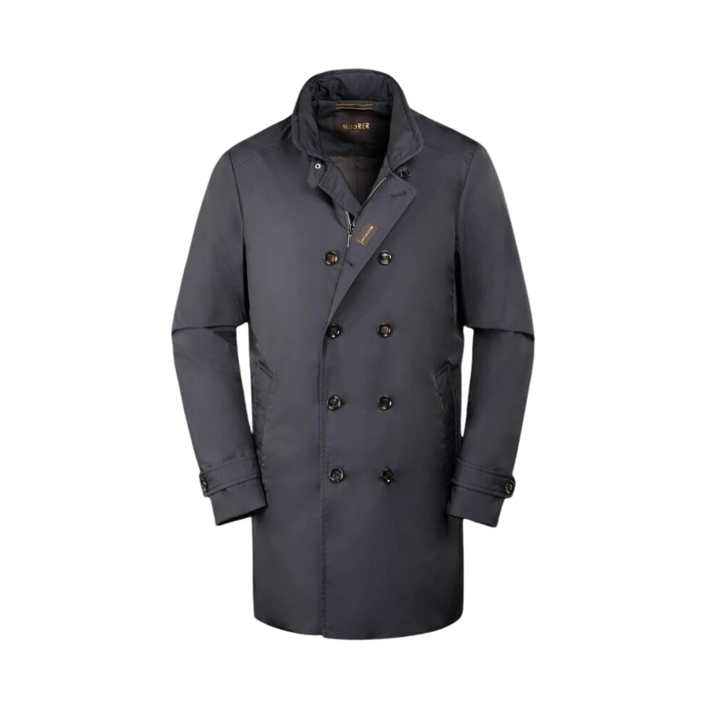 Moorer Men's Blue Trench Coats, 2XL, Lined Double-Breasted Trench Coat