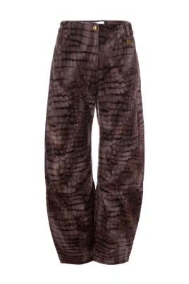 Jeans med krokodilmönster