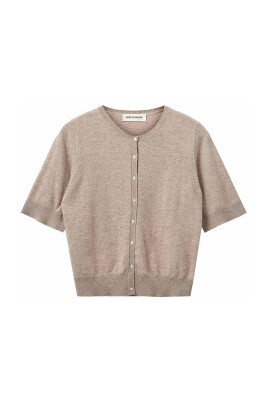 brown-melange-cardigan-with-short-sleeves