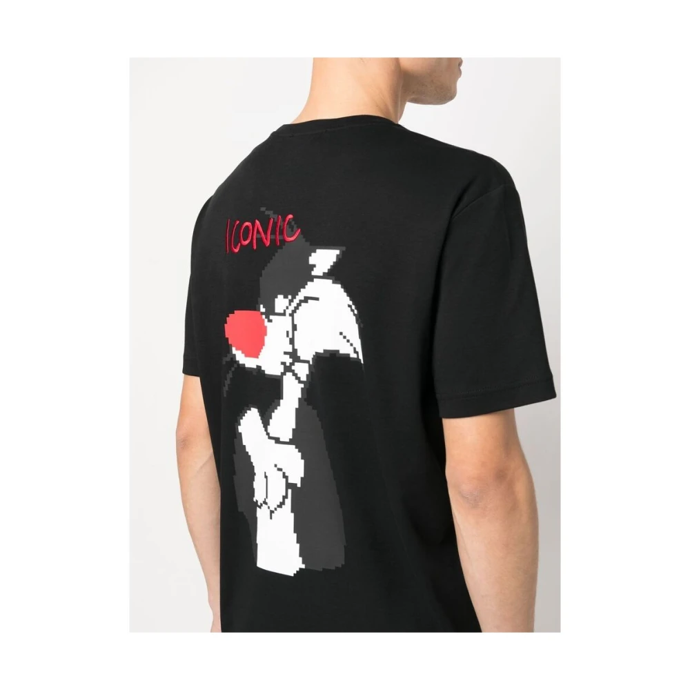 Iceberg Grafische Print Katoenen T-shirt Black Heren