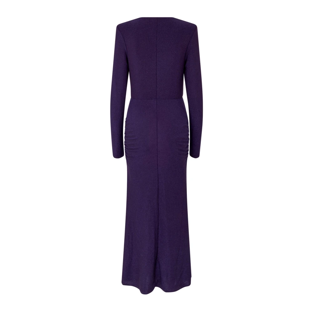 Cras Elegante Maxi Jurk met V-Hals Purple Dames