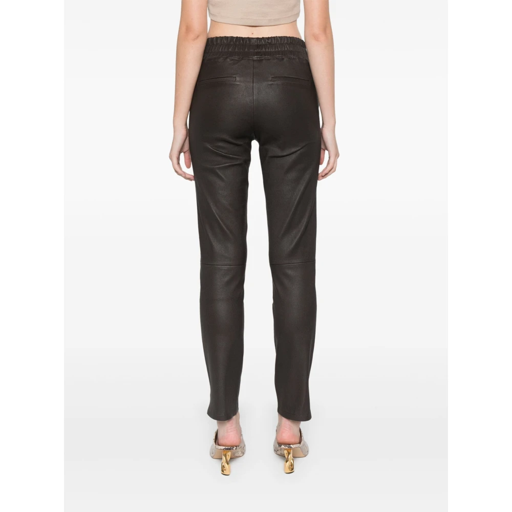 Arma Stretch Leren Broek Brown Dames