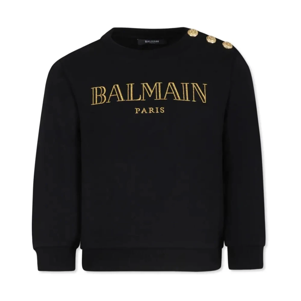 Balmain Girls Black Gold Sweatshirt Aw24 - Kids Sweatshirts - 10 Y - Kids