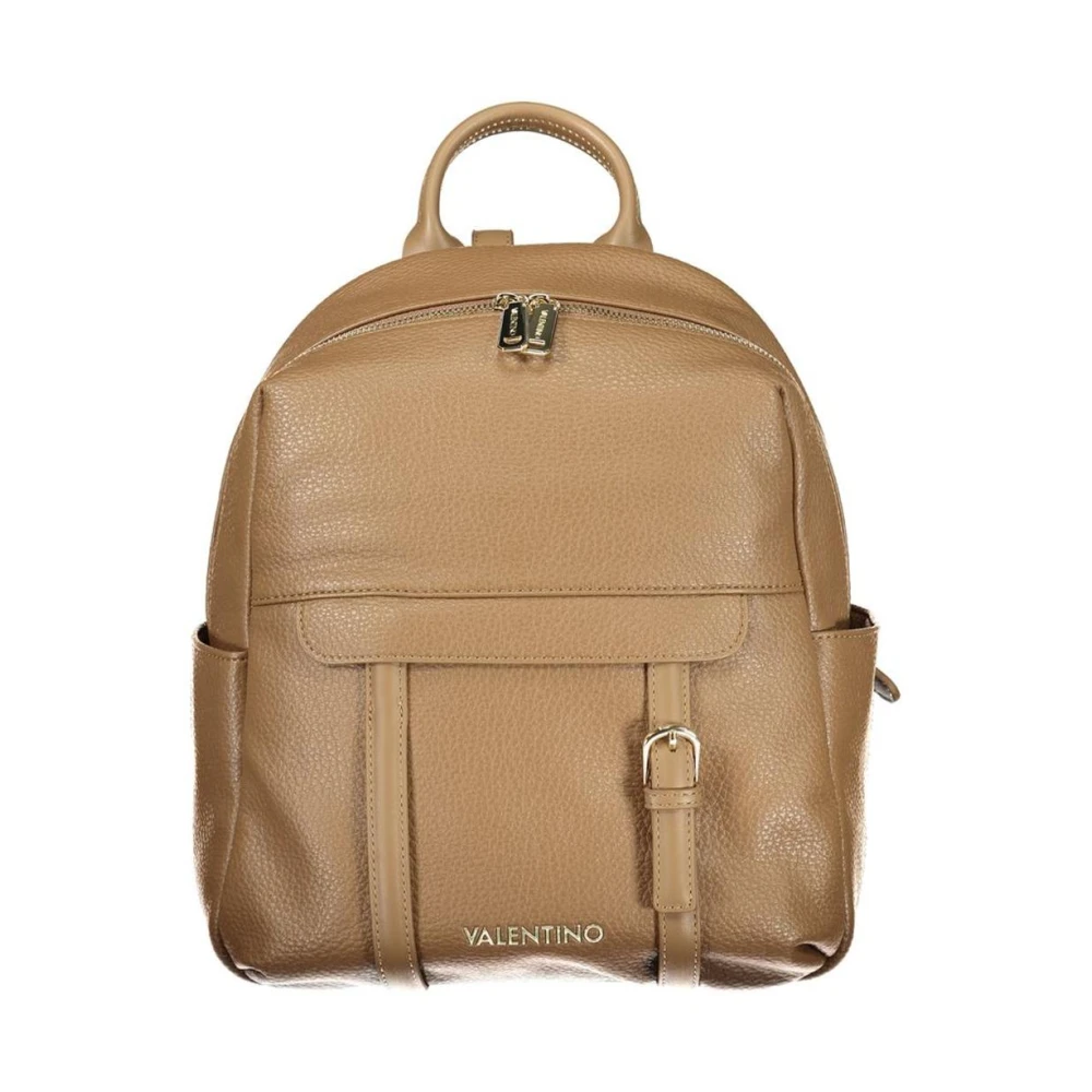 Valentino Women's Brown Backpacks, One Size, Polyethylene Backpack With Multiple Compartments