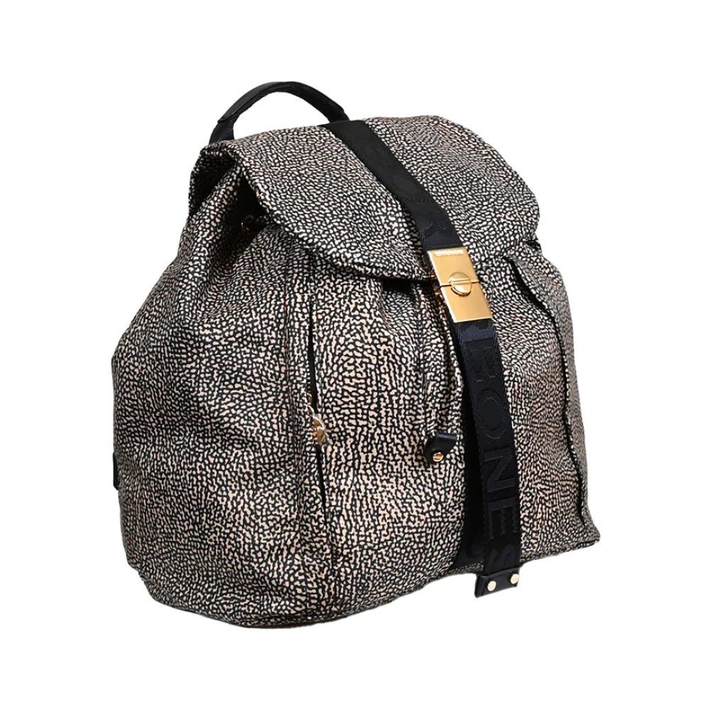 Borbonese Fold Rugzak met Trekkoordsluiting Gray Dames