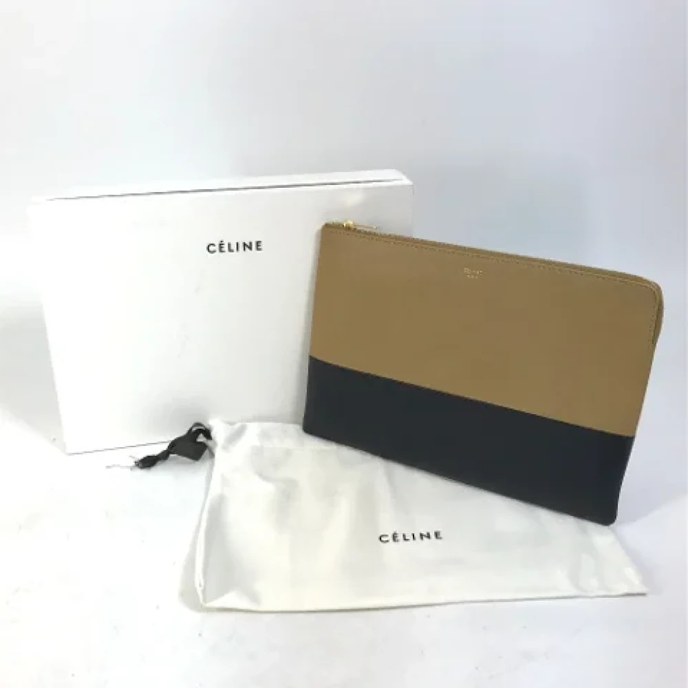 Celine Vintage Pre-owned Leather clutches Brown Dames