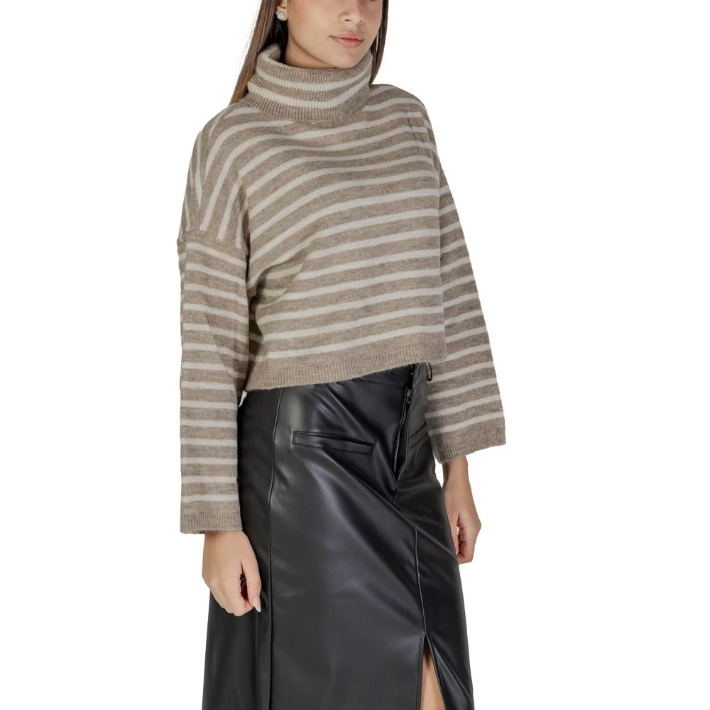 Only Beige Gebreide Trui Herfst Winter Collectie Beige Dames