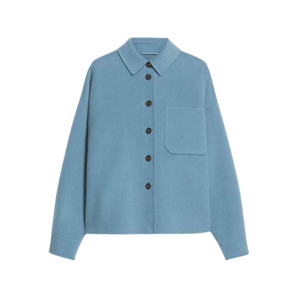 Max Mara Weekend Zuiver wollen overhemdjasje Blue Dames