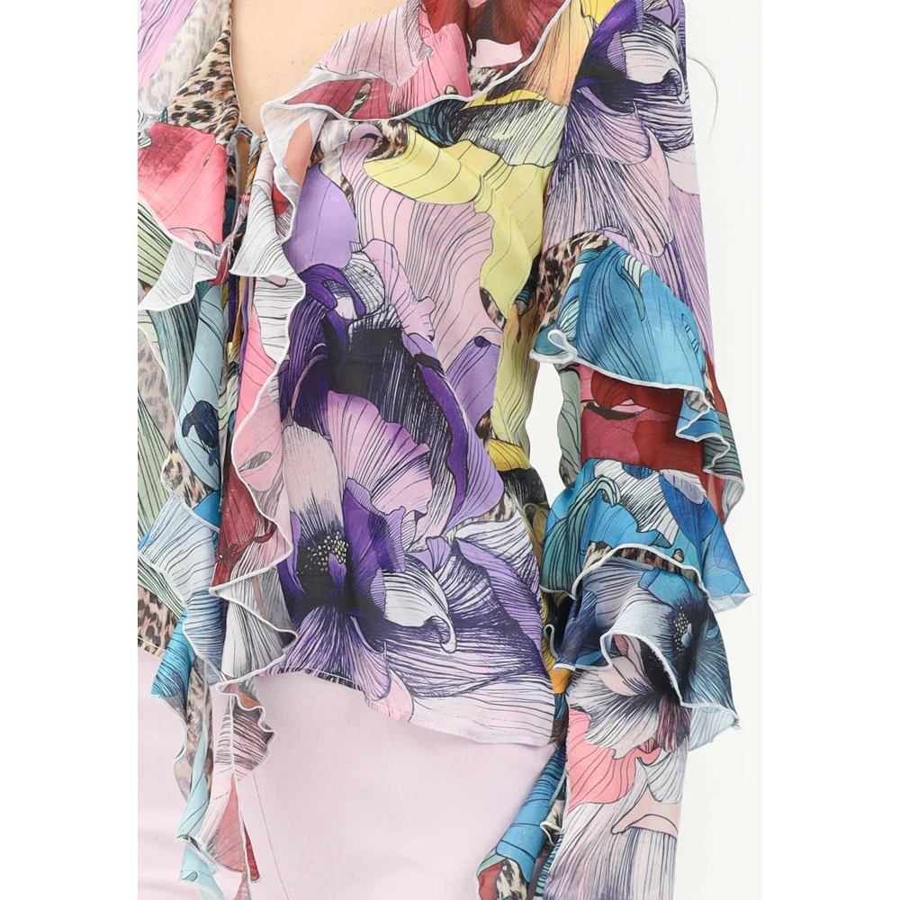 Just Cavalli Bloemen Multikleur Blouse Lente Zomer Multicolor Dames