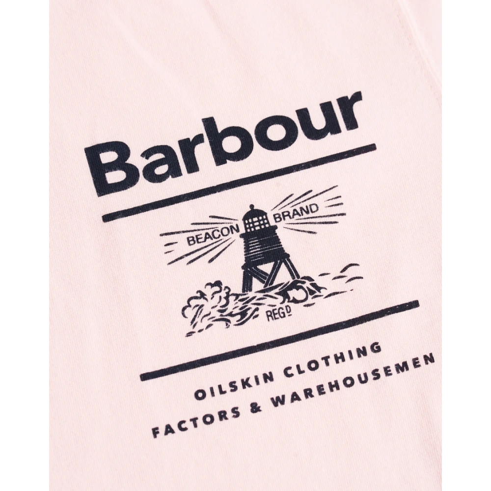 Barbour Nautisch-geïnspireerd Katoenen T-Shirt Pink Heren