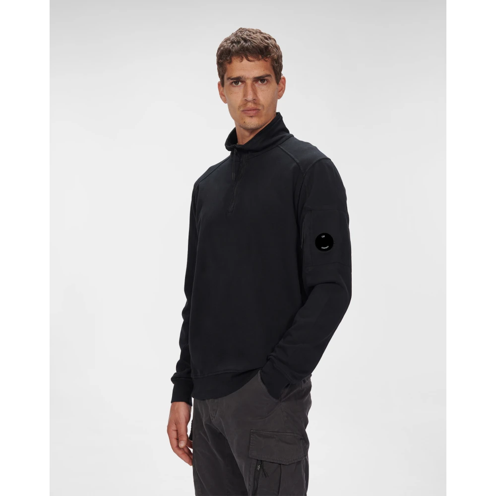 C.P. Company Licht Fleece Half Zip Sweatshirt Black Heren