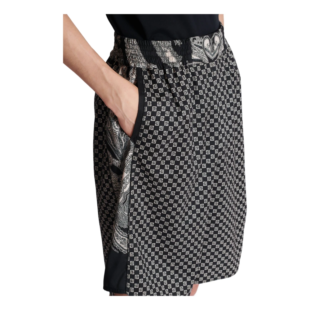Balmain Mini Paisley Monogram Shorts Black Heren