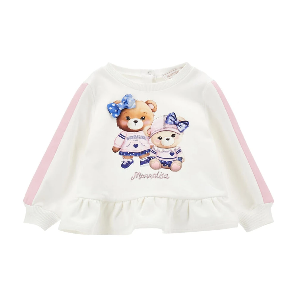 Monnalisa Boys White Cotton Sweatshirt - Kids Sweatshirts - 9 M - Kids