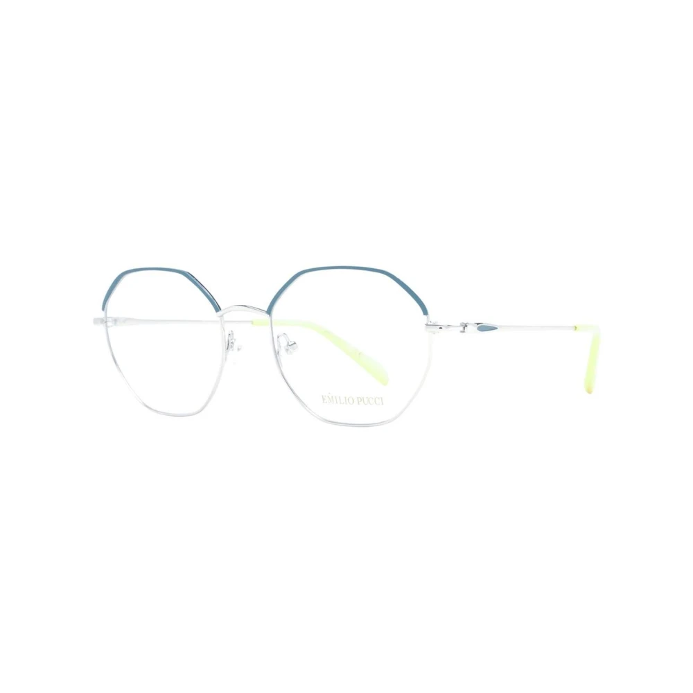 EMILIO PUCCI Grijze Ronde Metalen Optische Monturen Multicolor Dames
