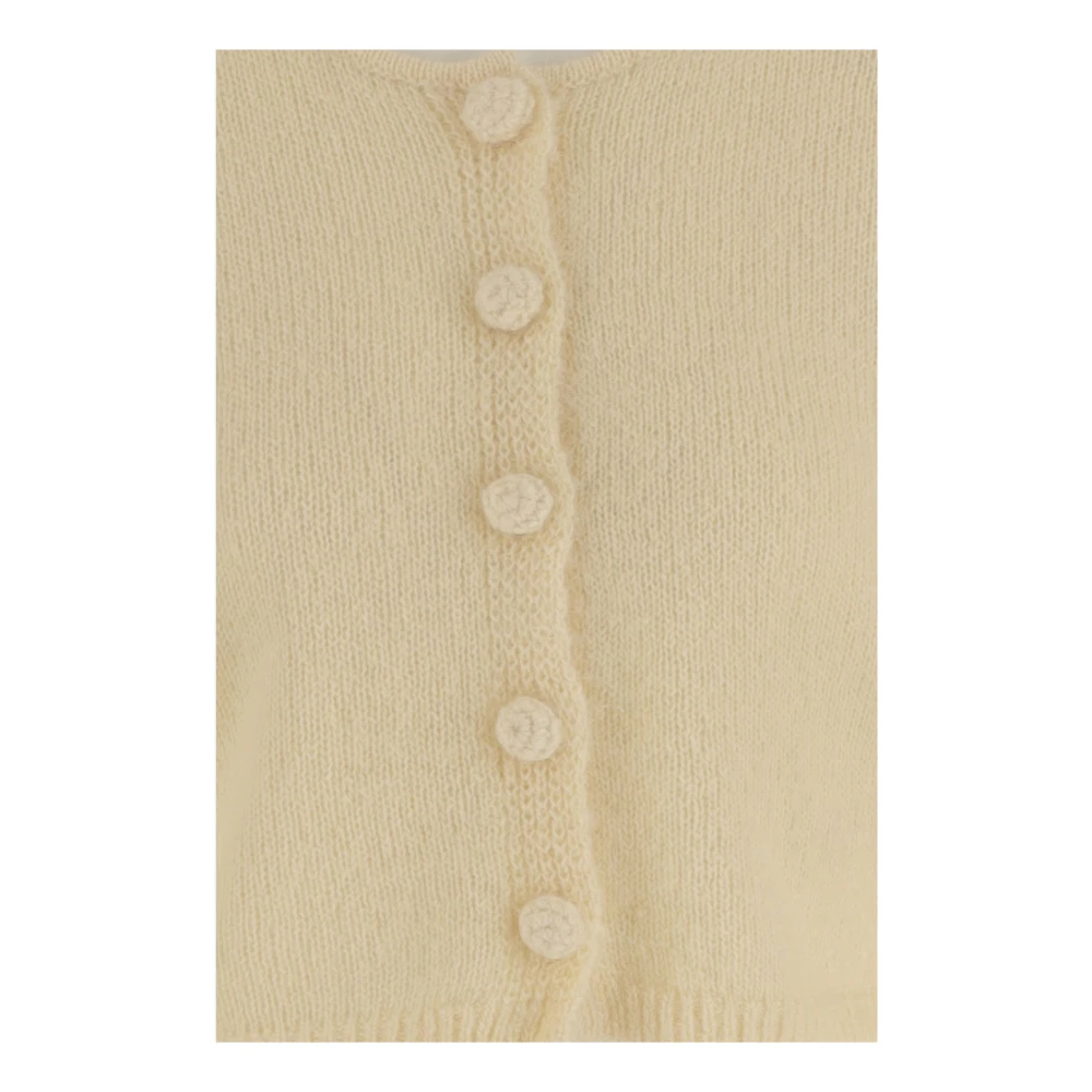 By Malene Birger Wolmix Crew Neck Cardigan By Herenne Birger Yellow Dames
