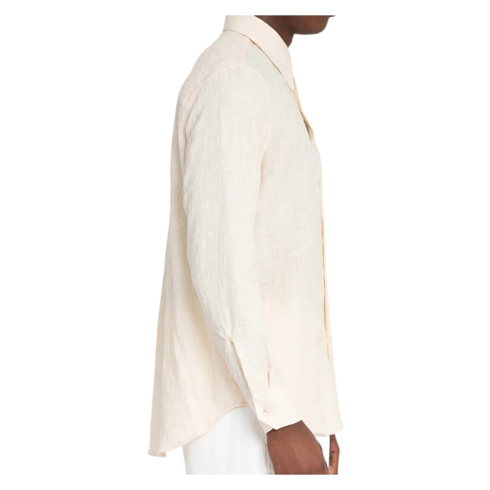 Sunflower Jacquard Shirt in Ace Stijl Beige Heren