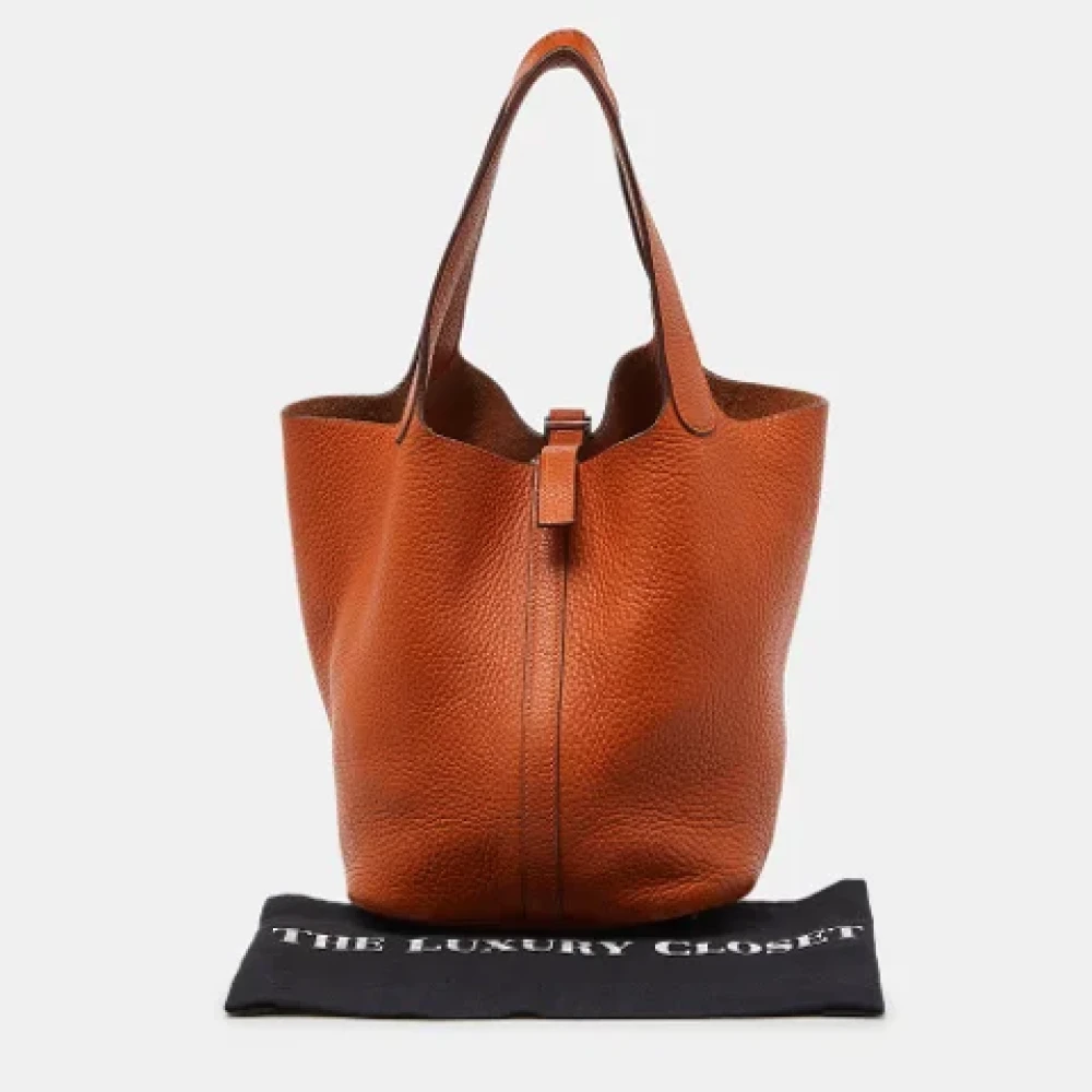 Hermès Vintage Pre-owned Leather handbags Orange Dames