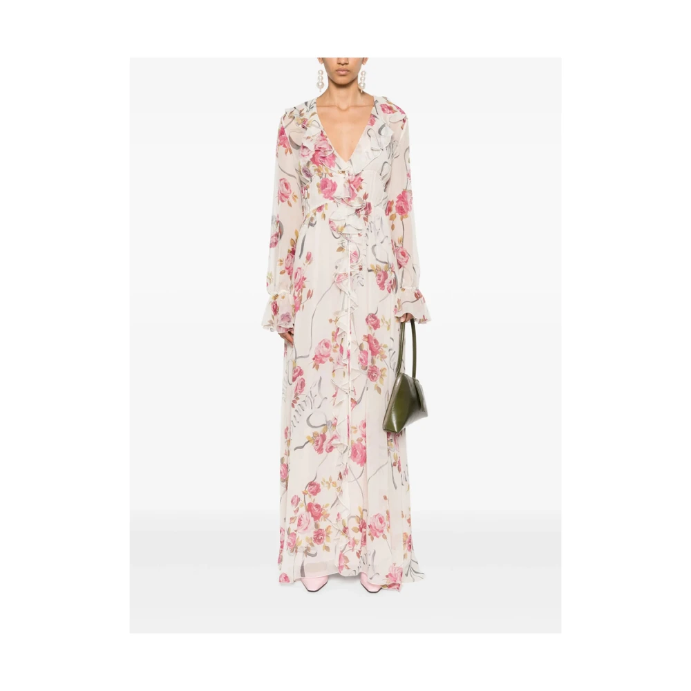 Blumarine Beige Jurk met Ruches Multicolor Dames